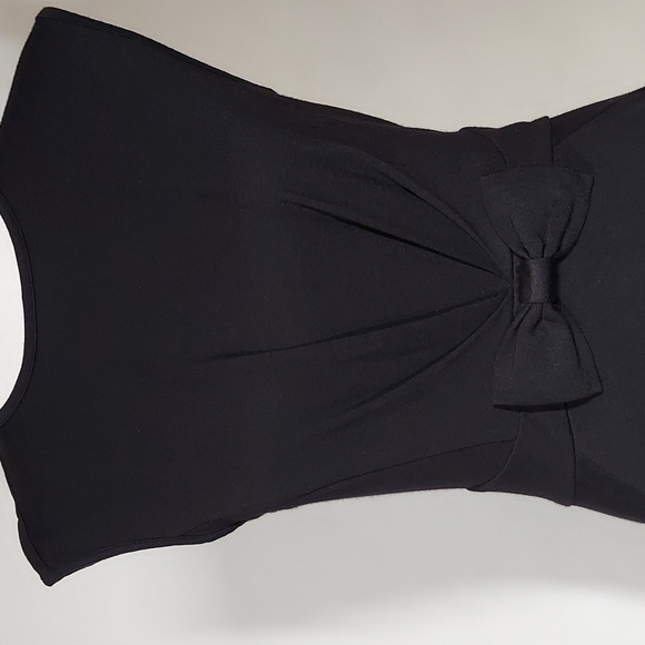 TED BAKER Aruna black bow embellished pleated Fit and Flare Dress Size 2 - Picture 4 of 12